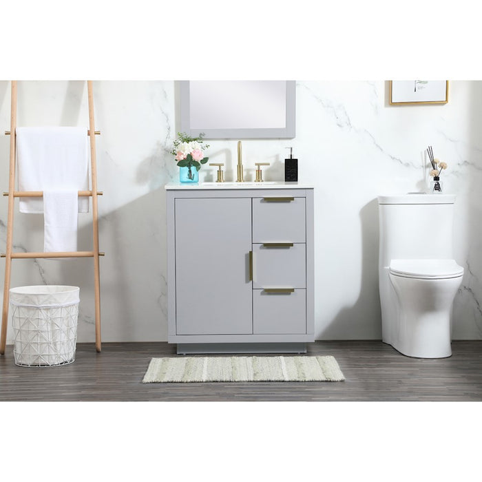 Elegant Kitchen/Bath Blake 30" Single Bathroom Vanity, Grey