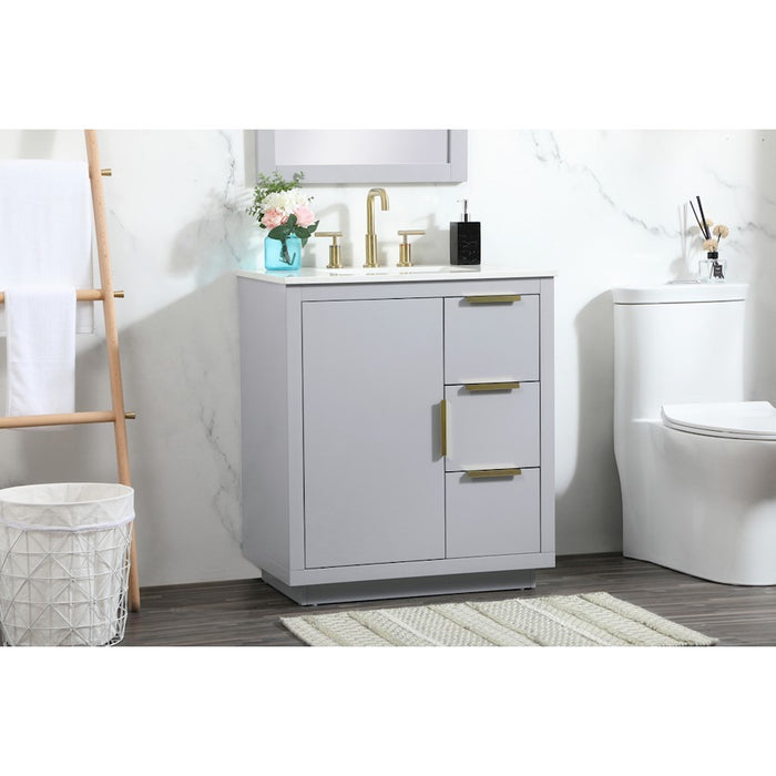Elegant Kitchen/Bath Blake 30" Single Bathroom Vanity, Grey