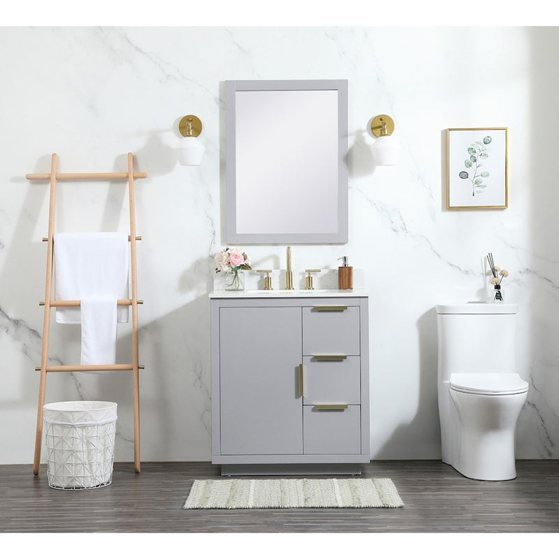 Elegant Kitchen/Bath Blake 30" Single Bathroom Vanity, Grey