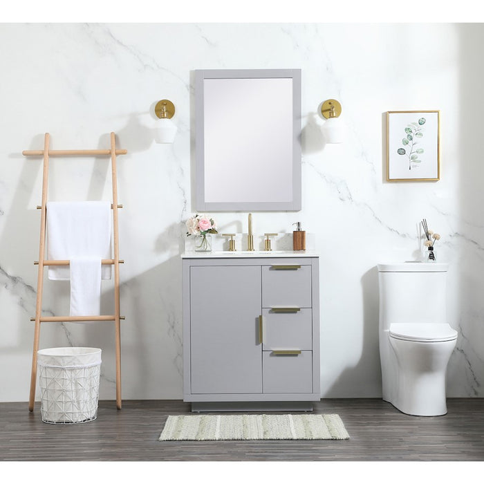 Elegant Kitchen/Bath Blake 30" Single Bathroom Vanity, Grey