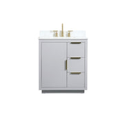 Elegant Blake 30" Single Bathroom Vanity, Grey/Backsplash - VF19430GR-BS