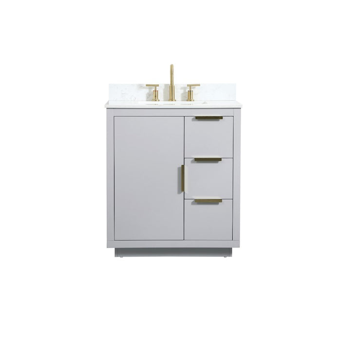 Elegant Blake 30" Single Bathroom Vanity, Grey/Backsplash - VF19430GR-BS
