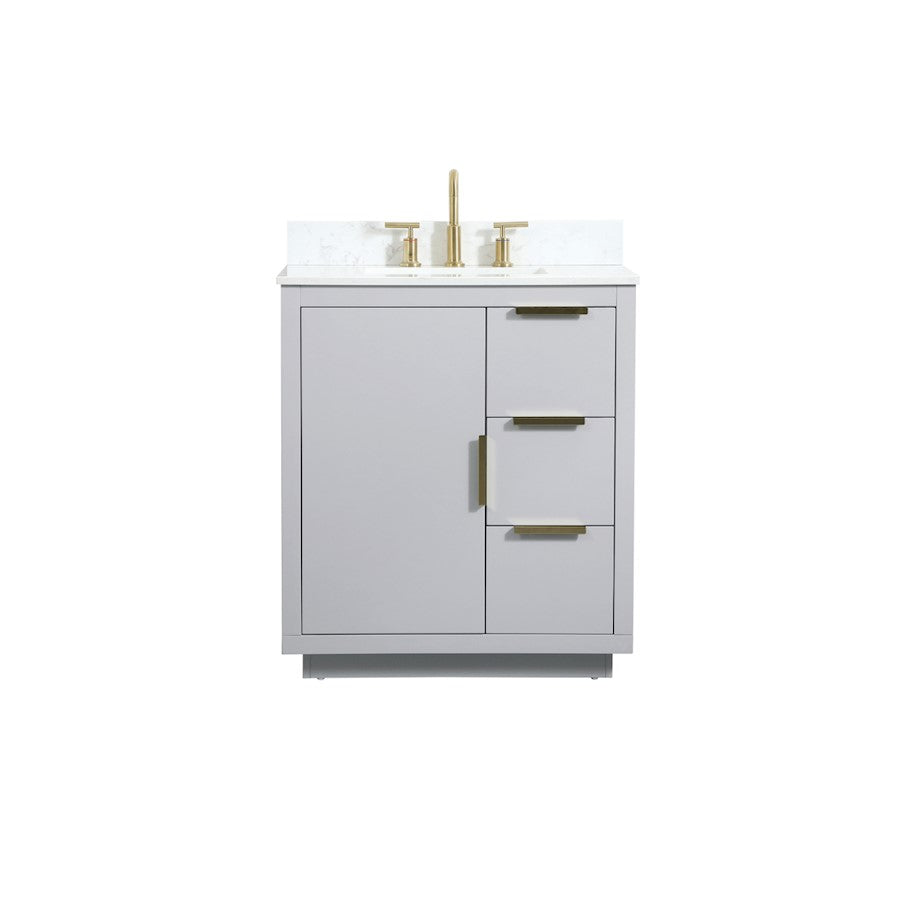 Elegant Blake 30" Single Bathroom Vanity, Grey/Backsplash - VF19430GR-BS