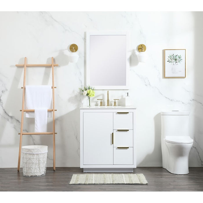 Elegant Blake 30" Single Bathroom Vanity, Grey/Backsplash
