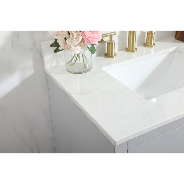 Elegant Blake 30" Single Bathroom Vanity, Grey/Backsplash