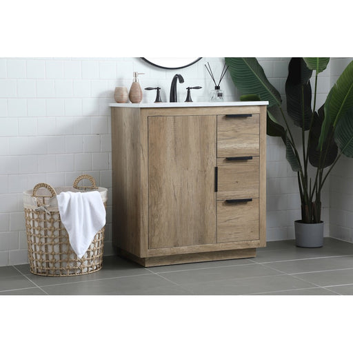 Elegant Lighting Blake 30"L Single Vanity Sink, Natural Oak