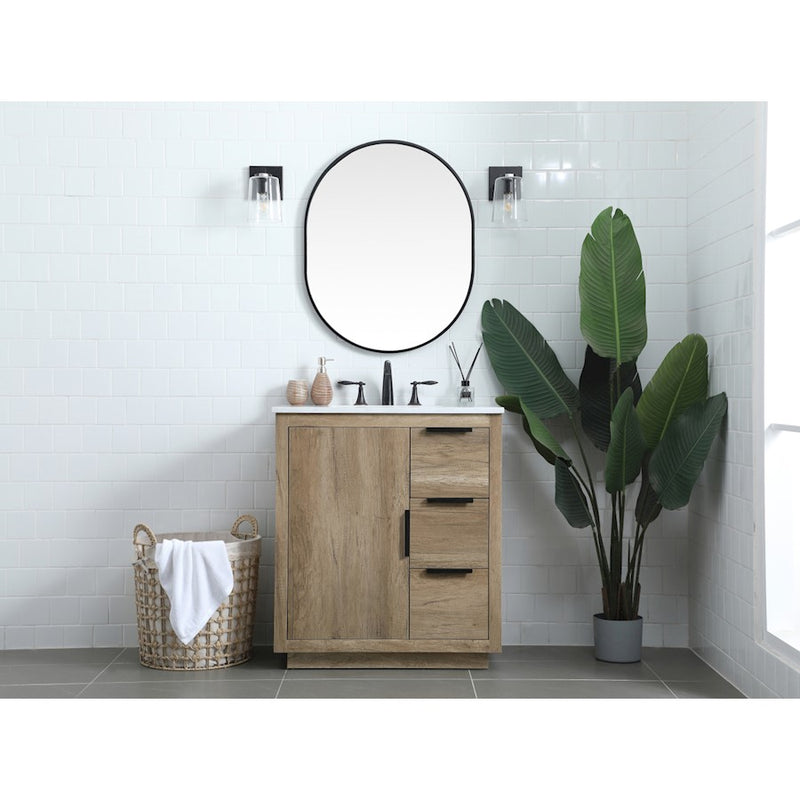 Elegant Lighting Blake 30"L Single Vanity Sink, Natural Oak
