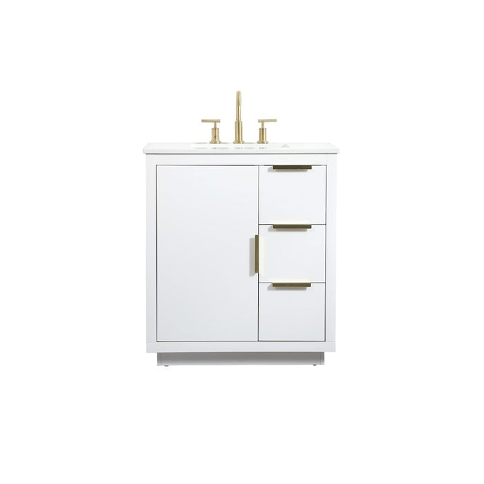 Elegant Kitchen/Bath Blake 30" Single Bathroom Vanity, White - VF19430WH