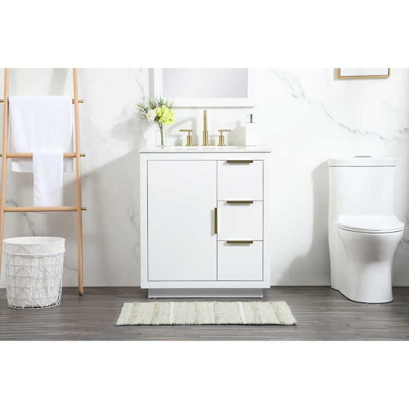 Elegant Kitchen/Bath Blake 30" Single Bathroom Vanity, White