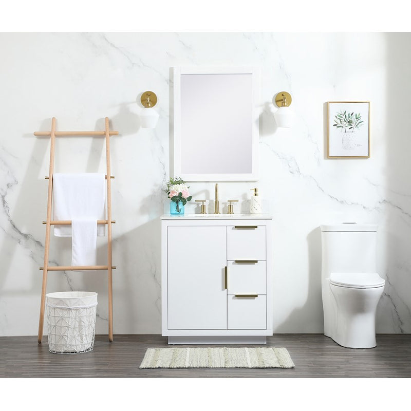Elegant Kitchen/Bath Blake 30" Single Bathroom Vanity, White
