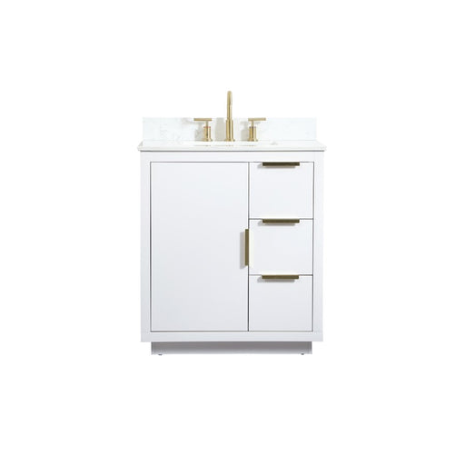 Elegant Blake 30" Single Bathroom Vanity, White/Backsplash - VF19430WH-BS