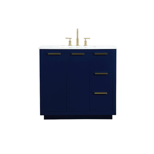 Elegant Kitchen/Bath Blake 36" Single Bathroom Vanity, Blue - VF19436BL
