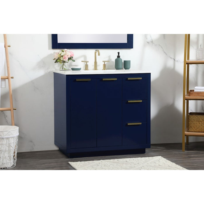 Elegant Kitchen/Bath Blake 36" Single Bathroom Vanity, Blue