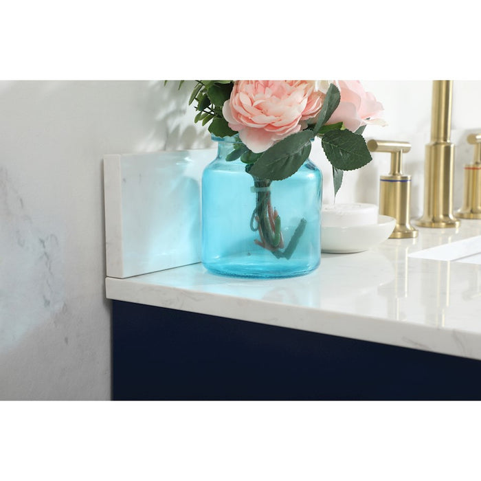 Elegant Blake 36" Single Bathroom Vanity, Blue/Backsplash