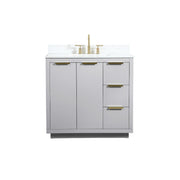 Elegant Blake 36" Single Bathroom Vanity, Grey/Backsplash - VF19436GR-BS