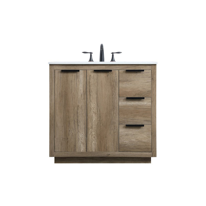 Elegant Lighting Blake 36"L Single Vanity Sink, Natural Oak - VF19436NT