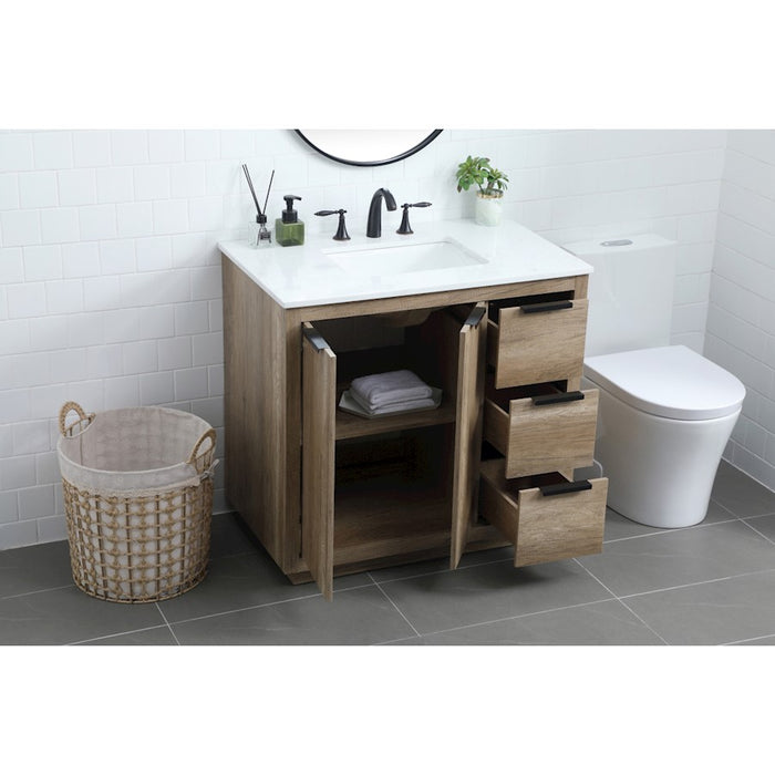 Elegant Lighting Blake 36"L Single Vanity Sink, Natural Oak