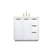 Elegant Kitchen/Bath Blake 36" Single Bathroom Vanity, White - VF19436WH