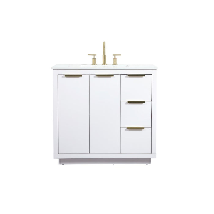 Elegant Kitchen/Bath Blake 36" Single Bathroom Vanity, White - VF19436WH