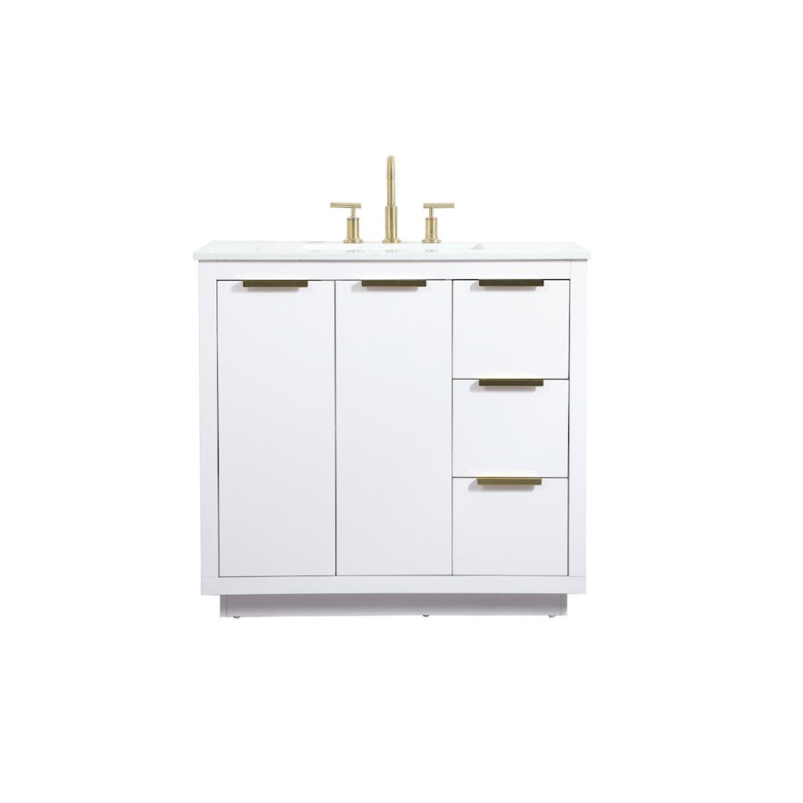 Elegant Kitchen/Bath Blake 36" Single Bathroom Vanity, White - VF19436WH