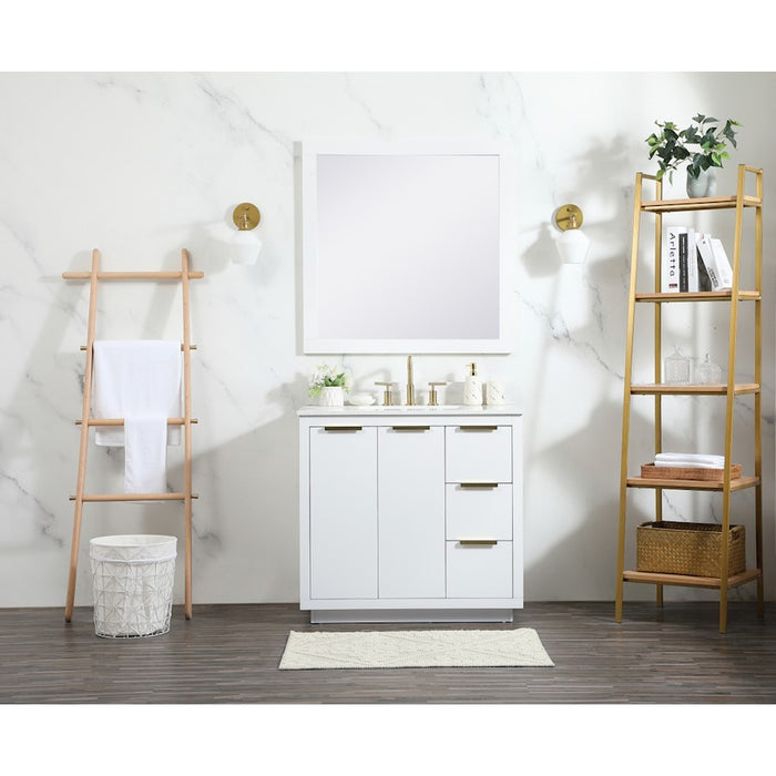 Elegant Kitchen/Bath Blake 36" Single Bathroom Vanity, White