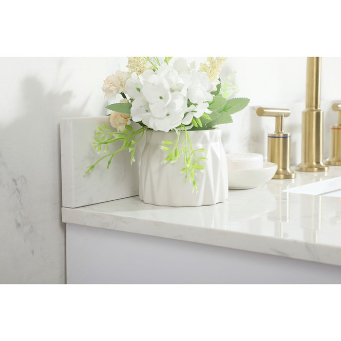 Elegant Blake 36" Single Bathroom Vanity, White/Backsplash