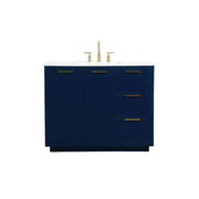 Elegant Kitchen/Bath Blake 42" Single Bathroom Vanity, Blue - VF19442BL
