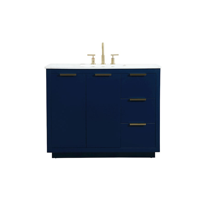 Elegant Kitchen/Bath Blake 42" Single Bathroom Vanity, Blue - VF19442BL