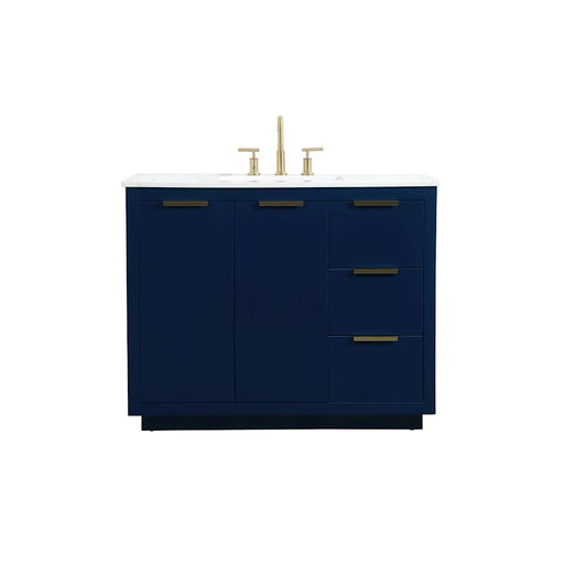 Elegant Kitchen/Bath Blake 42" Single Bathroom Vanity, Blue - VF19442BL