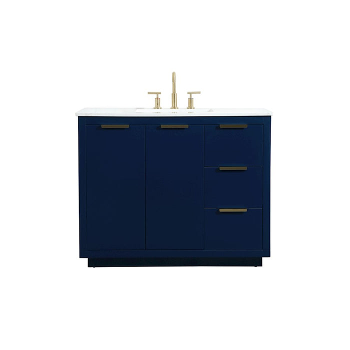 Elegant Kitchen/Bath Blake 42" Single Bathroom Vanity, Blue - VF19442BL