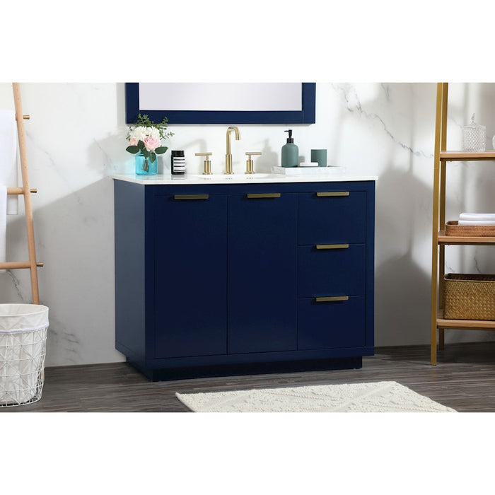 Elegant Kitchen/Bath Blake 42" Single Bathroom Vanity, Blue