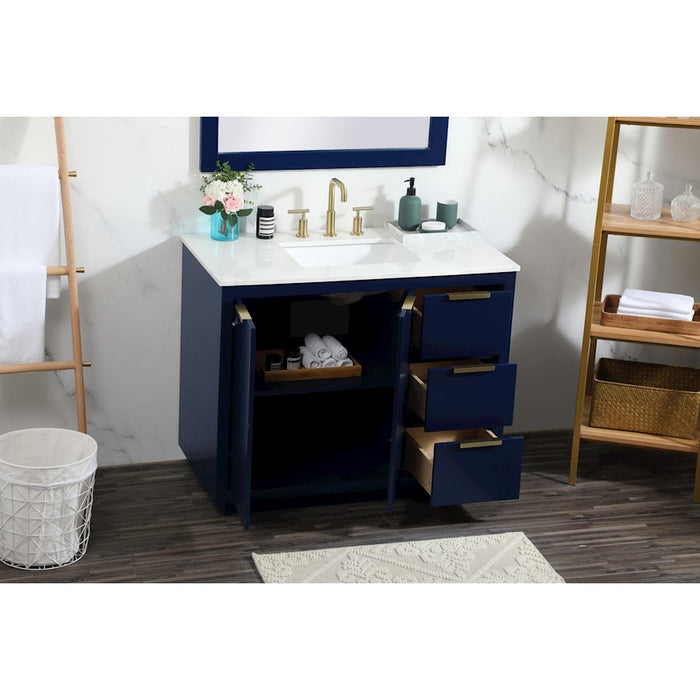 Elegant Kitchen/Bath Blake 42" Single Bathroom Vanity, Blue