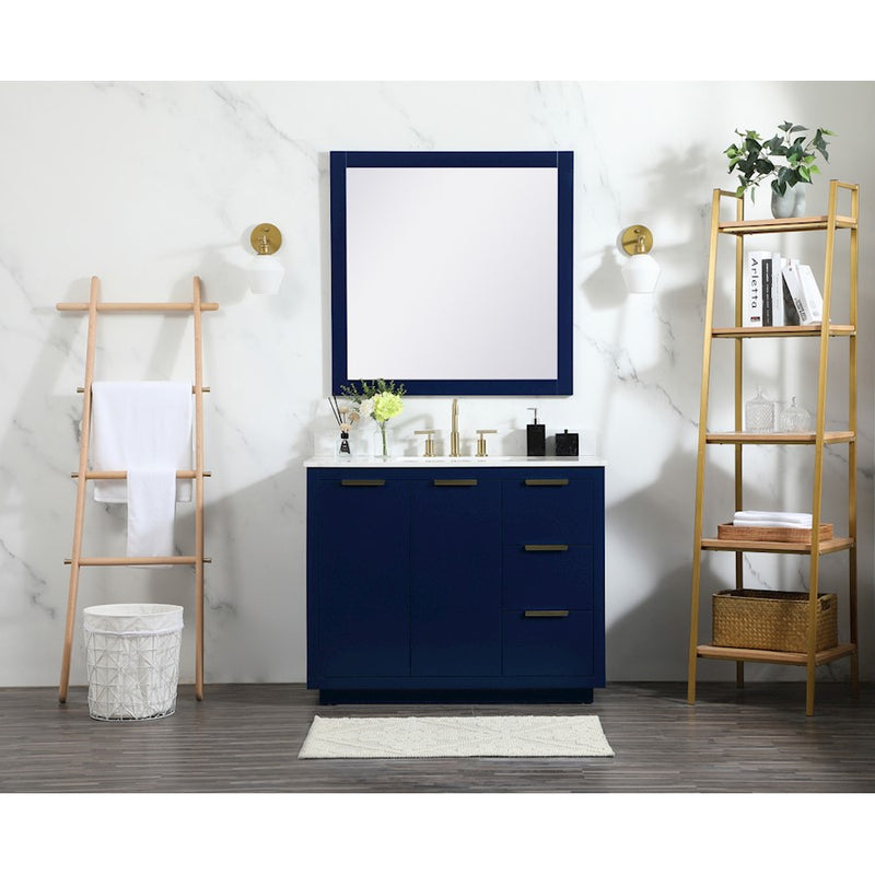 Elegant Kitchen/Bath Blake 42" Single Bathroom Vanity, Blue