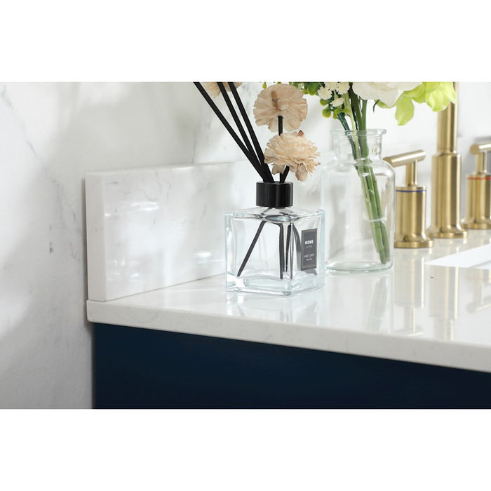 Elegant Blake 42" Single Bathroom Vanity, Blue/Backsplash