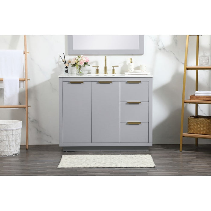 Elegant Kitchen/Bath Blake 42" Single Bathroom Vanity, Grey