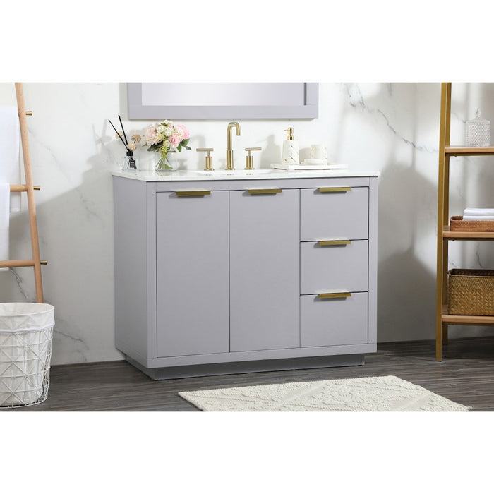 Elegant Kitchen/Bath Blake 42" Single Bathroom Vanity, Grey