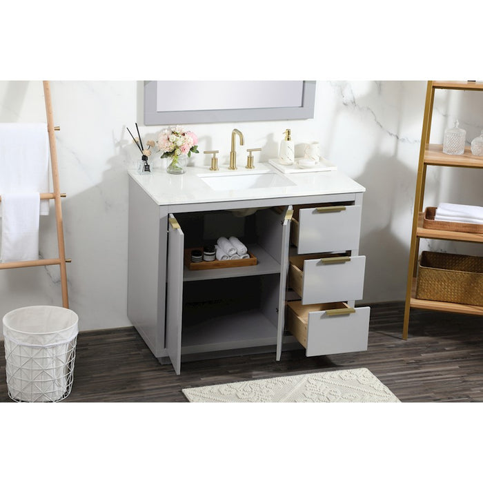 Elegant Kitchen/Bath Blake 42" Single Bathroom Vanity, Grey
