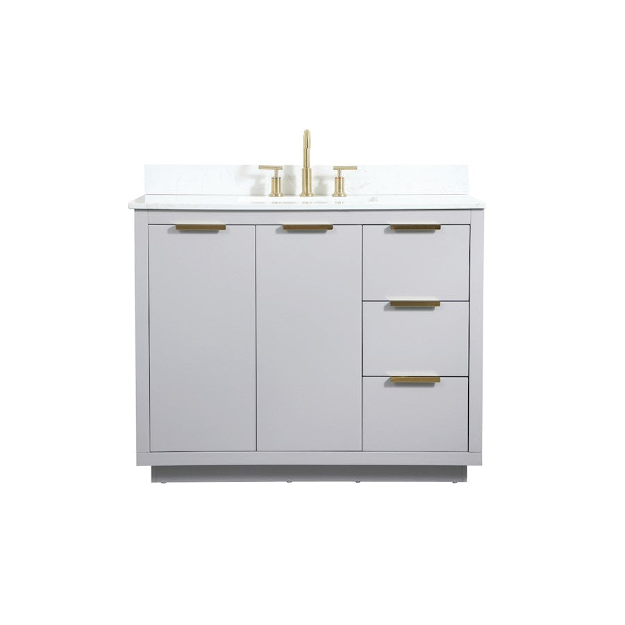 Elegant Blake 42" Single Bathroom Vanity, Grey/Backsplash - VF19442GR-BS