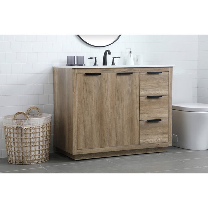 Elegant Lighting Blake 42"L Single Vanity Sink, Natural Oak