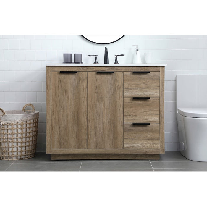 Elegant Lighting Blake 42"L Single Vanity Sink, Natural Oak