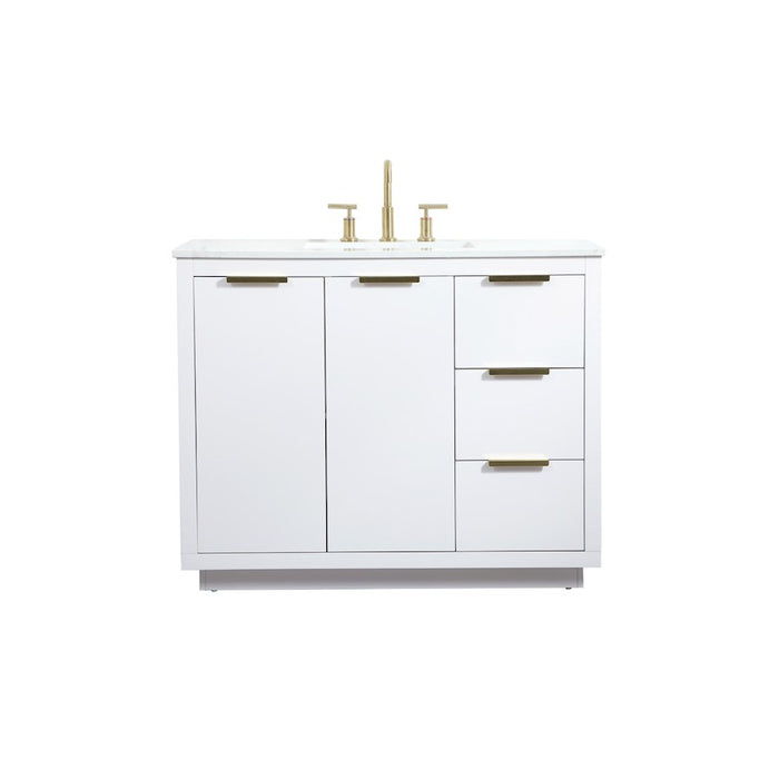 Elegant Kitchen/Bath Blake 42" Single Bathroom Vanity, White - VF19442WH