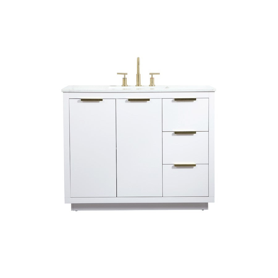 Elegant Kitchen/Bath Blake 42" Single Bathroom Vanity, White - VF19442WH