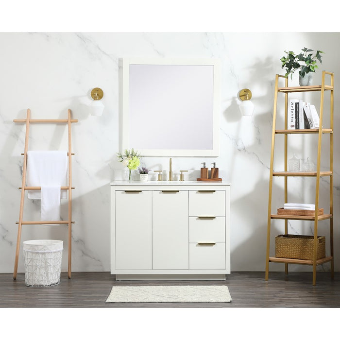 Elegant Kitchen/Bath Blake 42" Single Bathroom Vanity, White