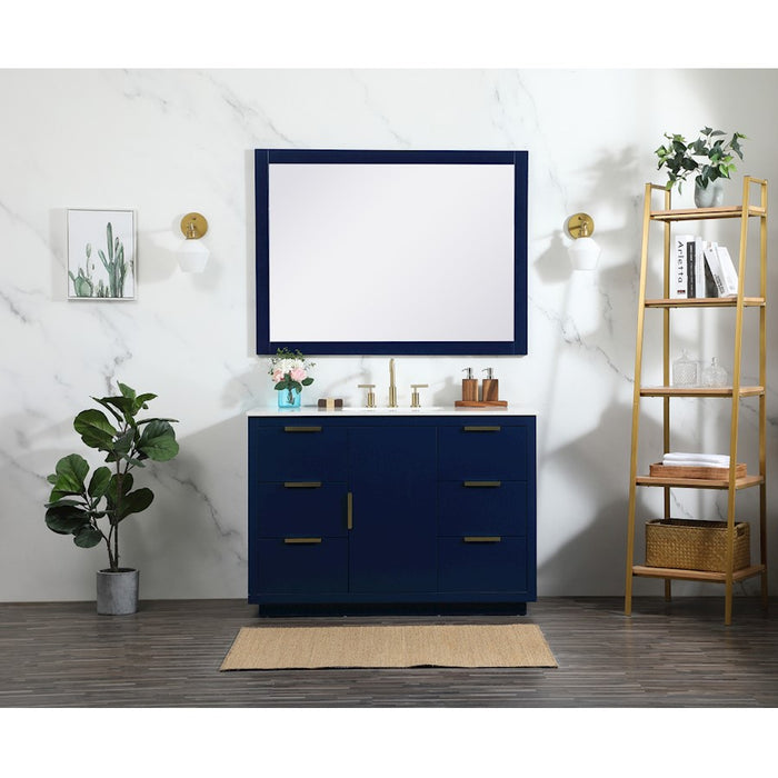 Elegant Blake 42" Single Bathroom Vanity, White/Backsplash