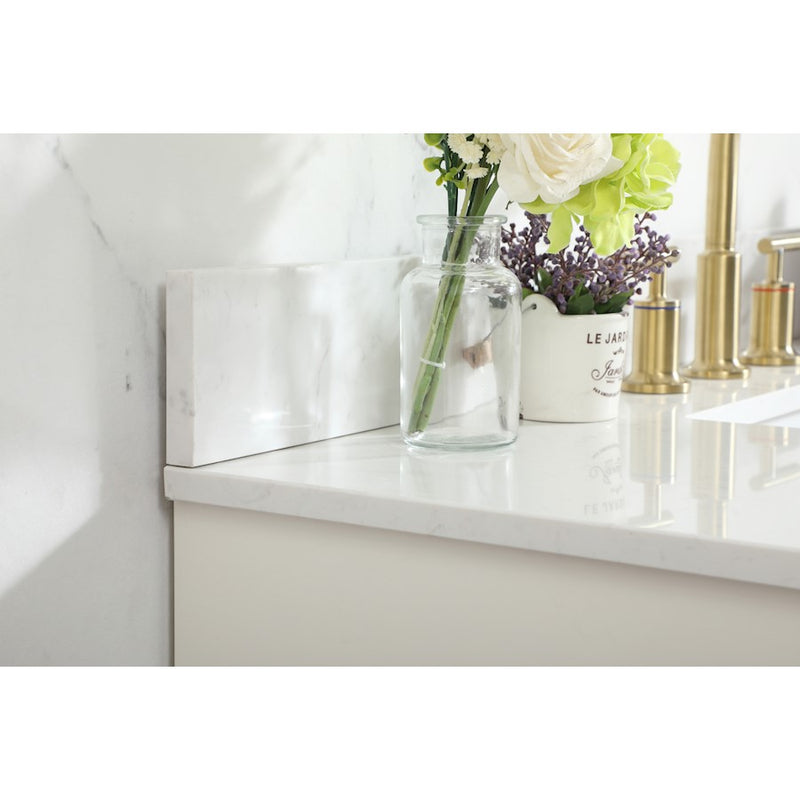 Elegant Blake 42" Single Bathroom Vanity, White/Backsplash