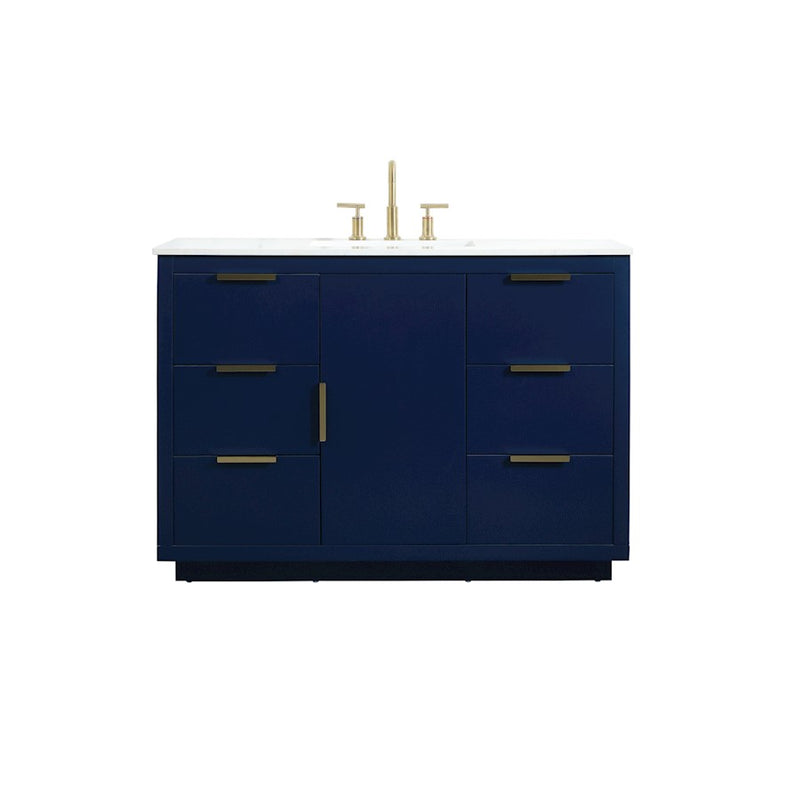 Elegant Kitchen/Bath Blake 48" Single Bathroom Vanity, Blue - VF19448BL