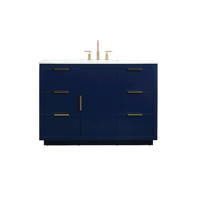 Elegant Kitchen/Bath Blake 48" Single Bathroom Vanity, Blue - VF19448BL