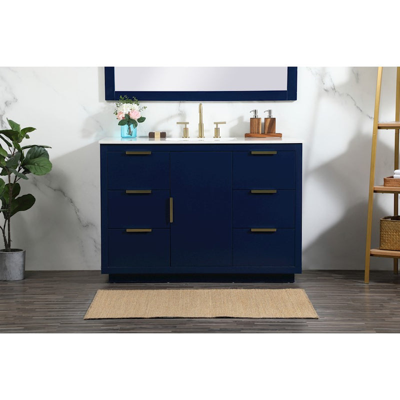 Elegant Kitchen/Bath Blake 48" Single Bathroom Vanity, Blue