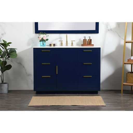 Elegant Kitchen/Bath Blake 48" Single Bathroom Vanity, Blue
