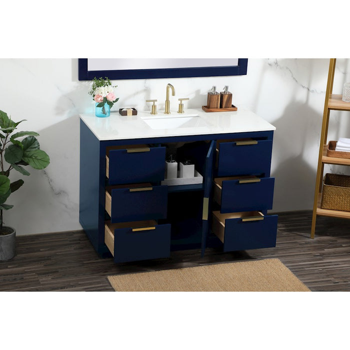 Elegant Kitchen/Bath Blake 48" Single Bathroom Vanity, Blue